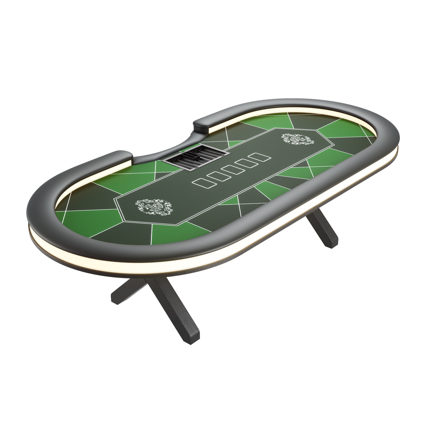 Table de poker LED professionnelle polyvalente avec position croupier (270x130cm)