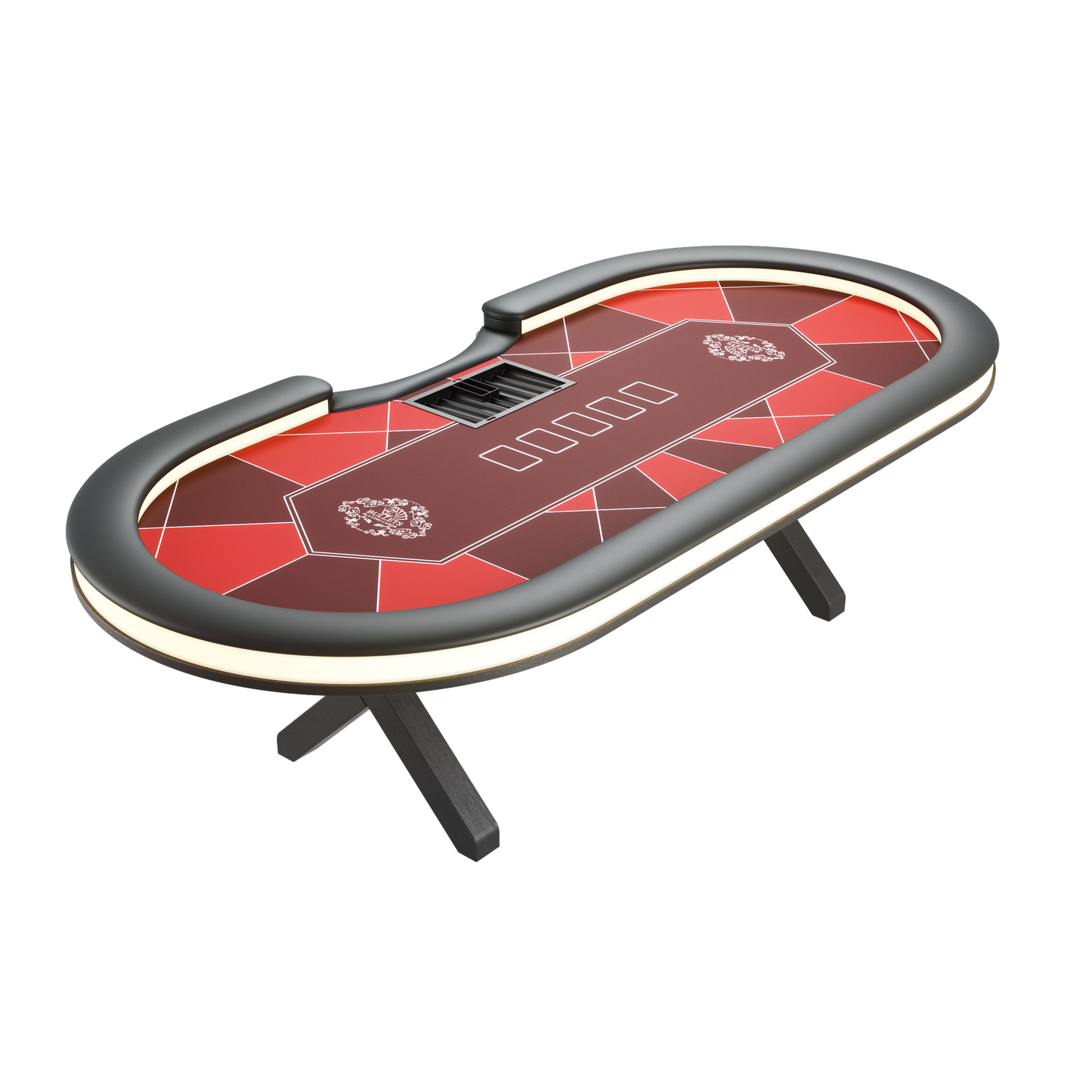 Professioneller Alround-LED-Pokertisch mit Dealer-Position (270x130cm)
