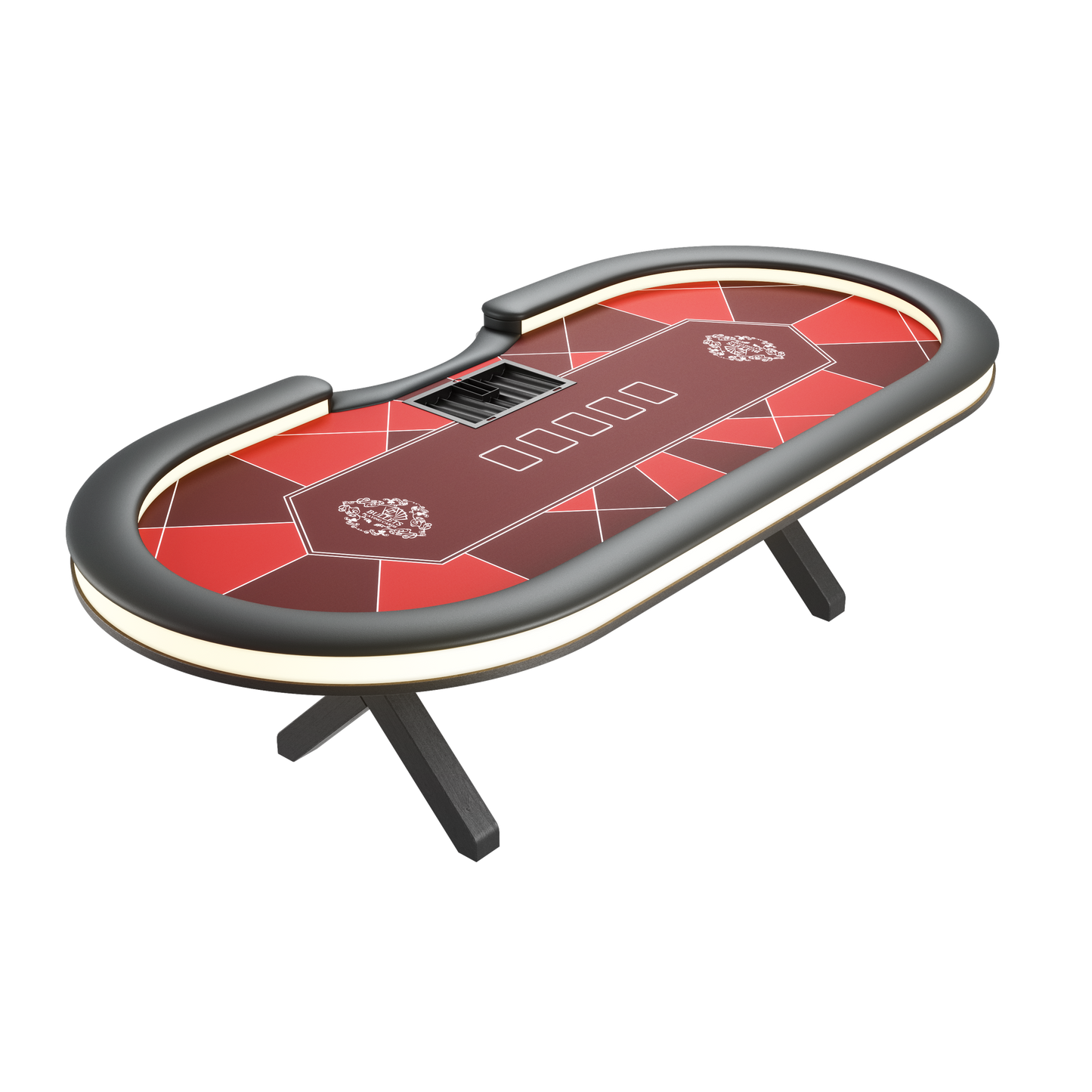 Professional all-round LED poker table with dealer position (270x130cm)