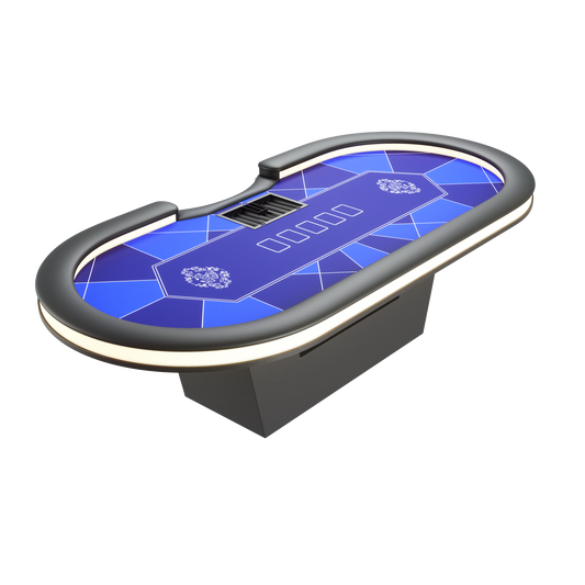 Table de poker LED professionnelle polyvalente avec position croupier (270x130cm)