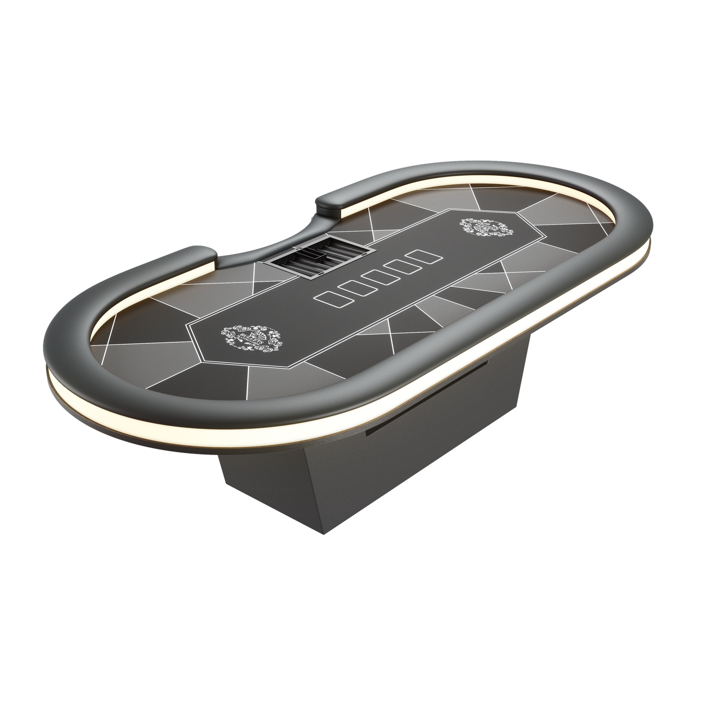 Professional all-round LED poker table with dealer position (270x130cm)