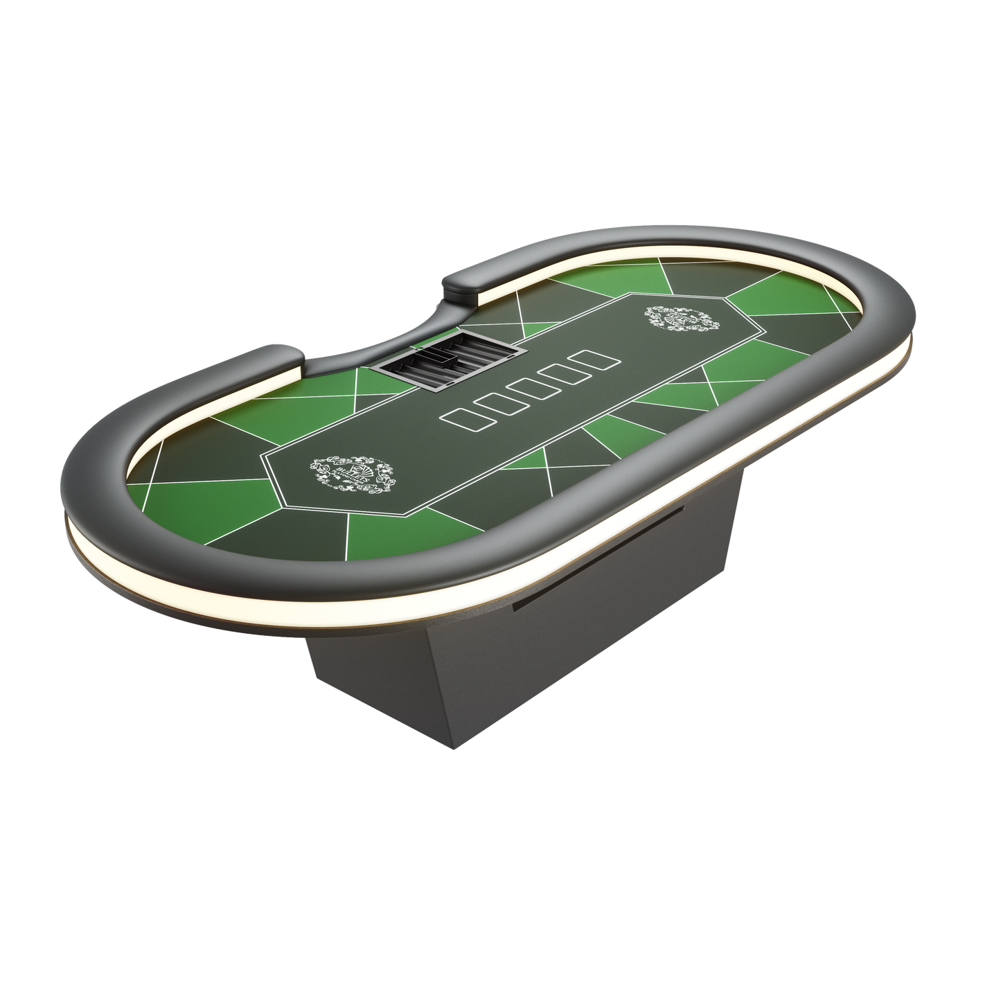 Professional all-round LED poker table with dealer position (270x130cm)
