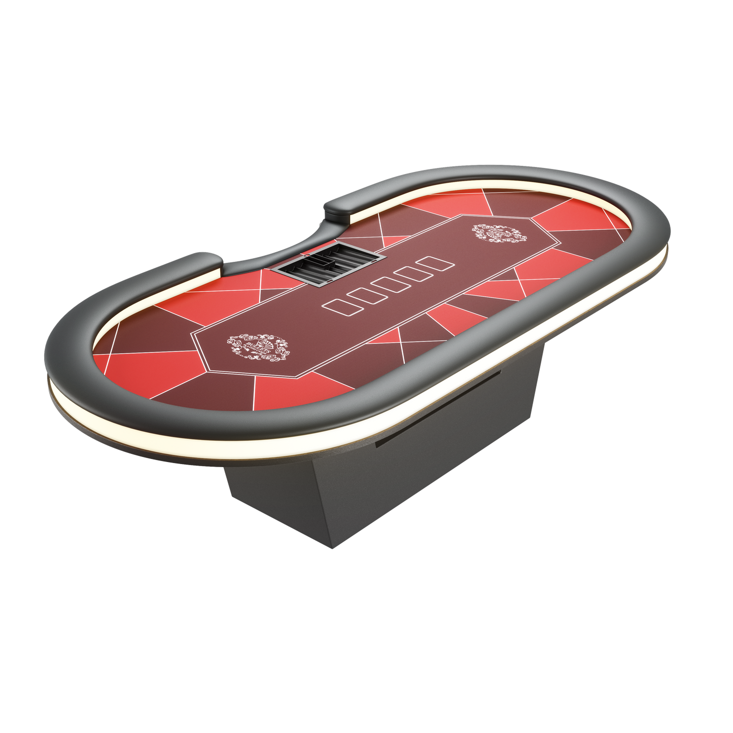 Professional all-round LED poker table with dealer position (270x130cm)