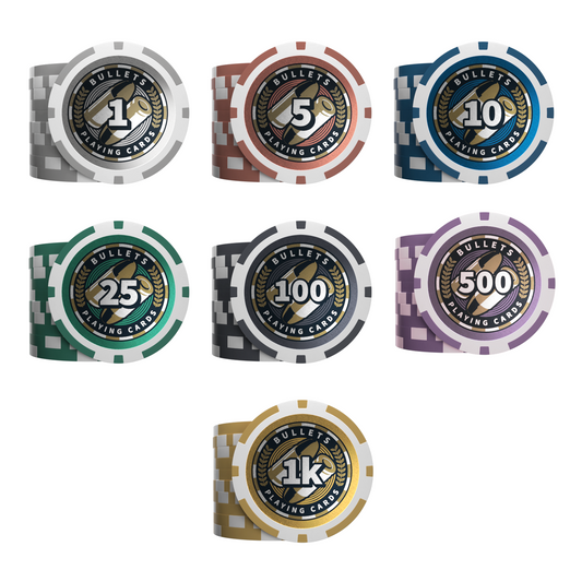 Plastic poker chips "Christopher" with values ​​- roll of 25