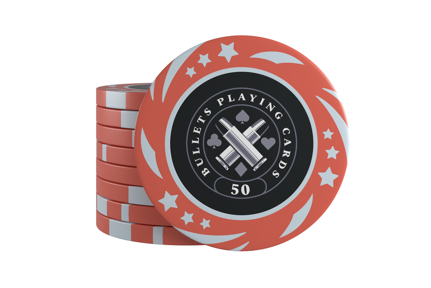 Plastik Poker Chips "Janice" mit Werten - 25er Rolle