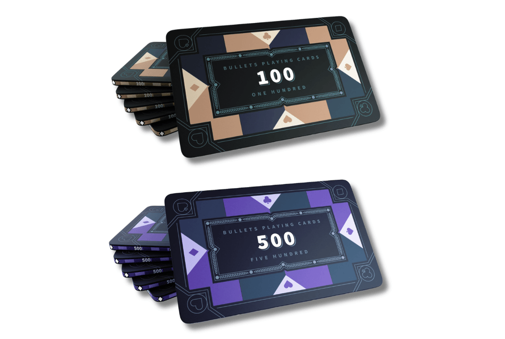 Poker Koffer mit 500 Keramik Pokerchips "Paulie" mit Werten - CASHGAME - Bullets Playing Cards