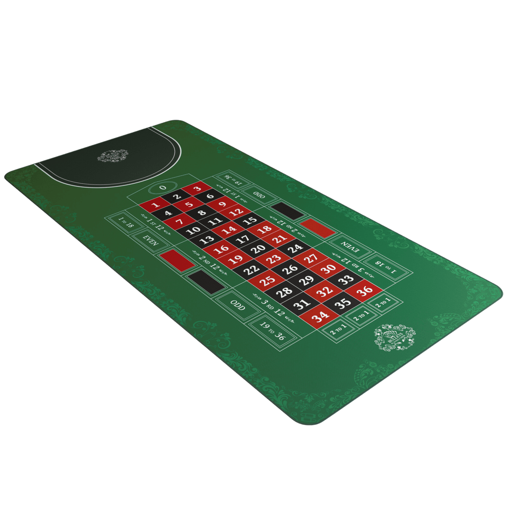 Roulette-Matte - Verschiedene Größen - Single 0 oder Double 0 - Bullets Playing Cards