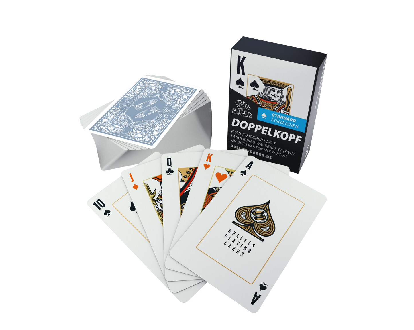 Doppelkopf Kartenspiel – 48 wasserfeste Spielkarten aus Kunststoff