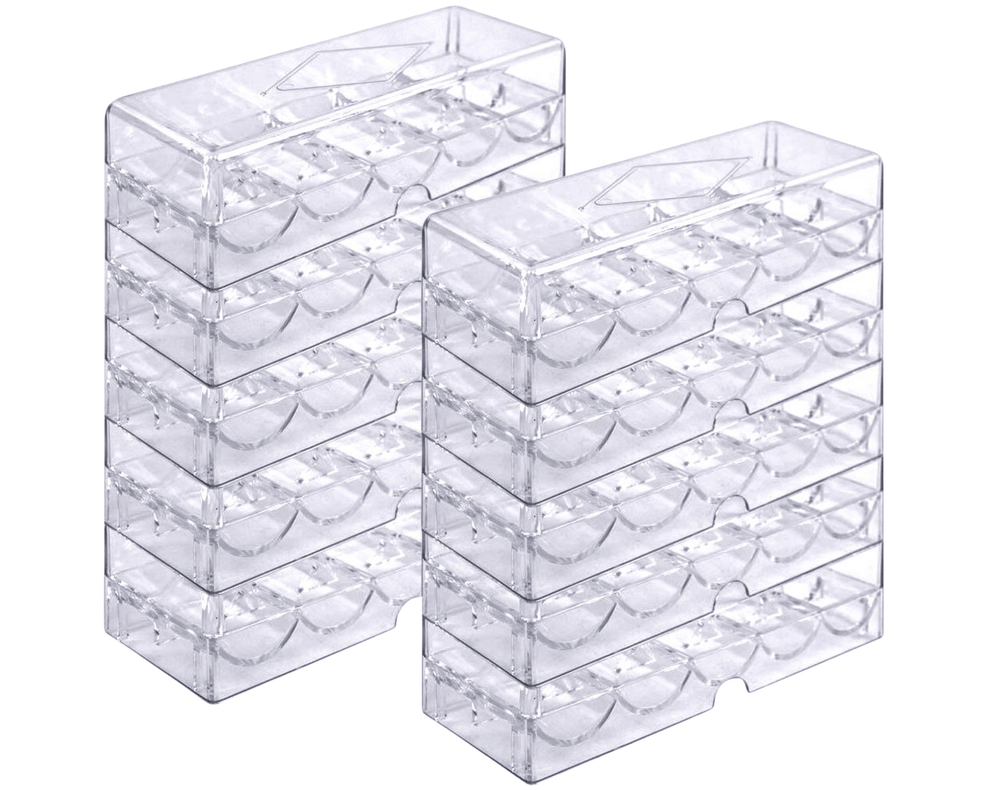 Poker Chip Trays mit Deckeln für je 100 Chips - Bullets Playing Cards