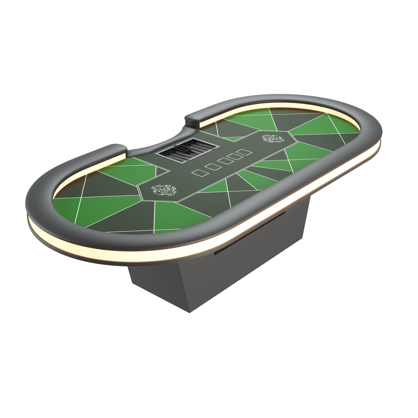 Professional all-round LED poker table with dealer position (270x130cm) - Bullets Playing Cards