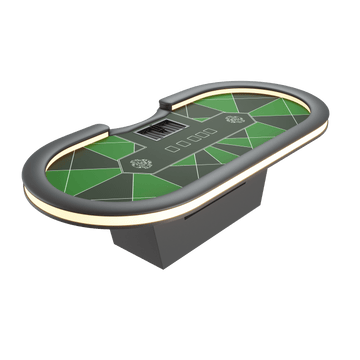 Professioneller Alround-LED-Pokertisch mit Dealer-Position (270x130cm) - Bullets Playing Cards