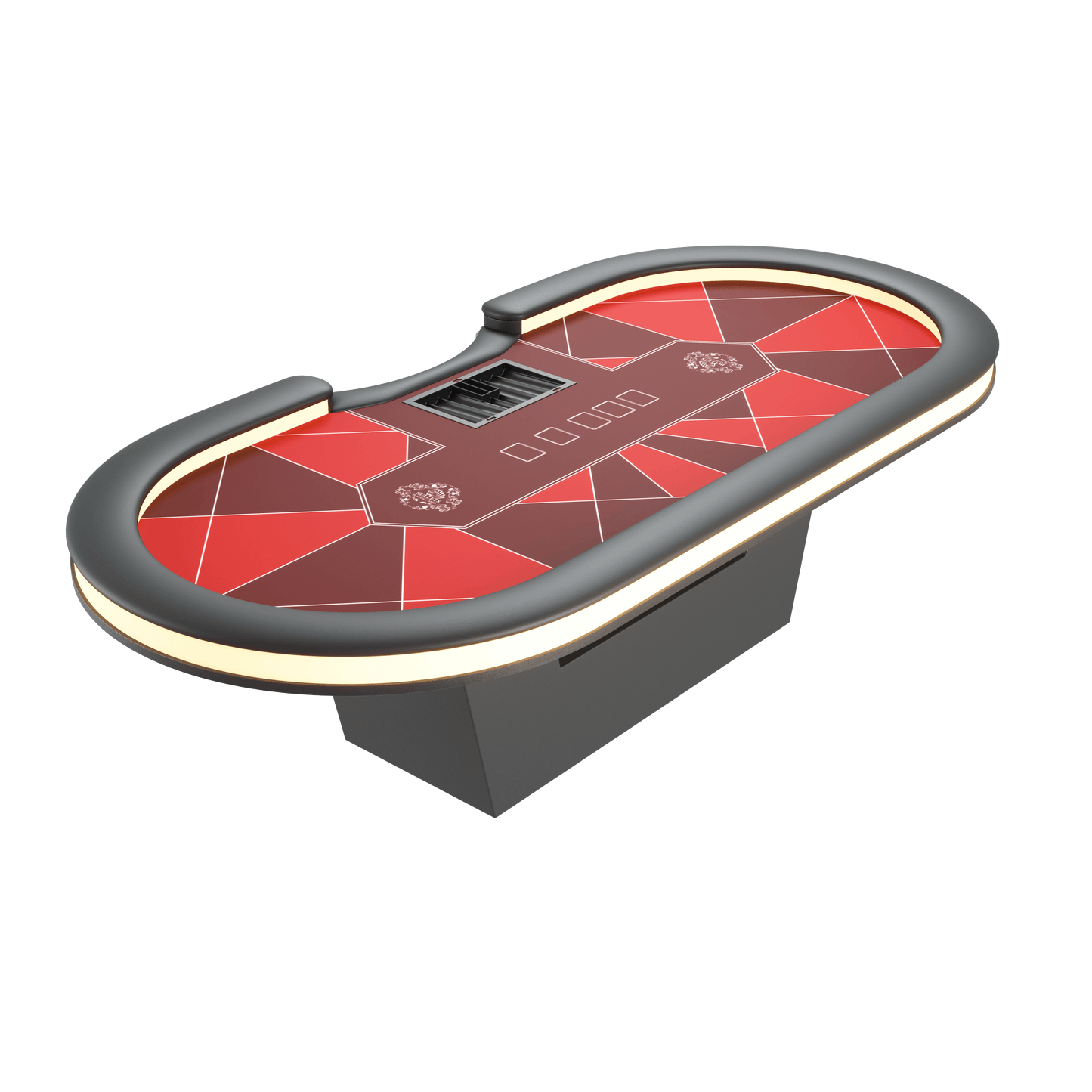 Professional all-round LED poker table with dealer position (270x130cm) - Bullets Playing Cards