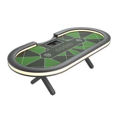 Professional all-round LED poker table with dealer position (270x130cm) - Bullets Playing Cards