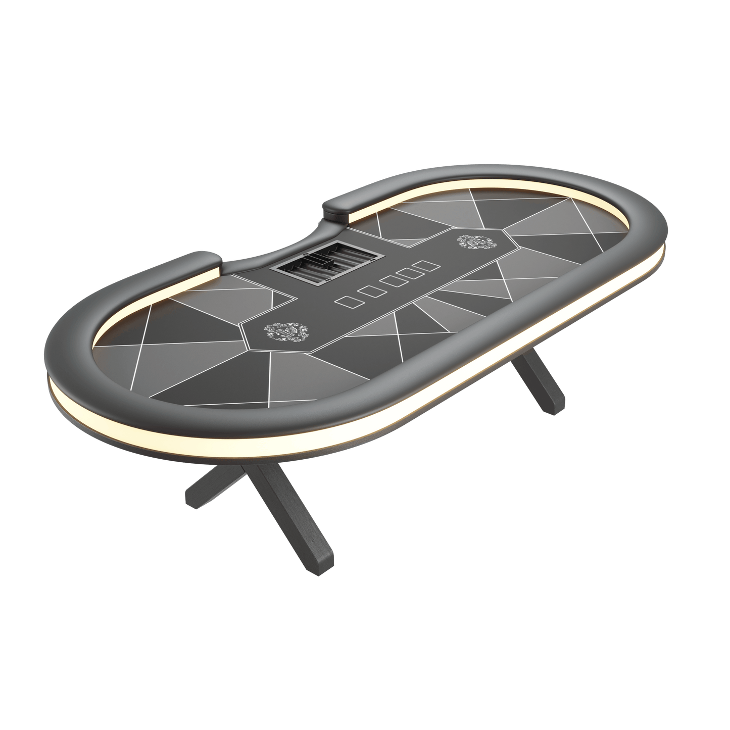 Professional all-round LED poker table with dealer position (270x130cm) - Bullets Playing Cards