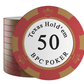 Jetons de poker en argile "Carmela" avec valeurs - rouleau de 25 - Bullets Playing Cards