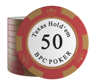 Jetons de poker en argile "Carmela" avec valeurs - rouleau de 25 - Bullets Playing Cards