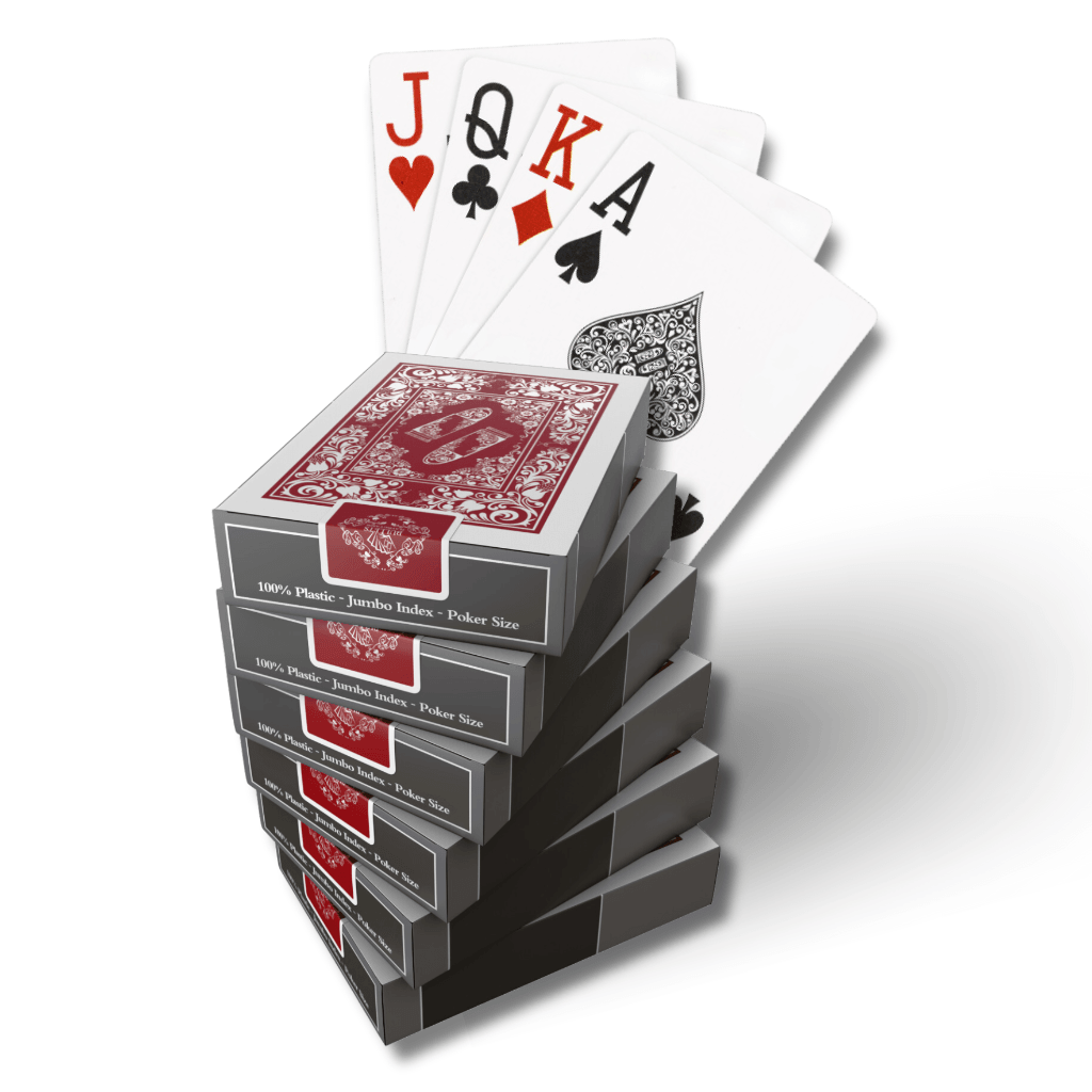 "Blackjack Deal" - 6x deck of cards of one suit (red/blue) - poker size