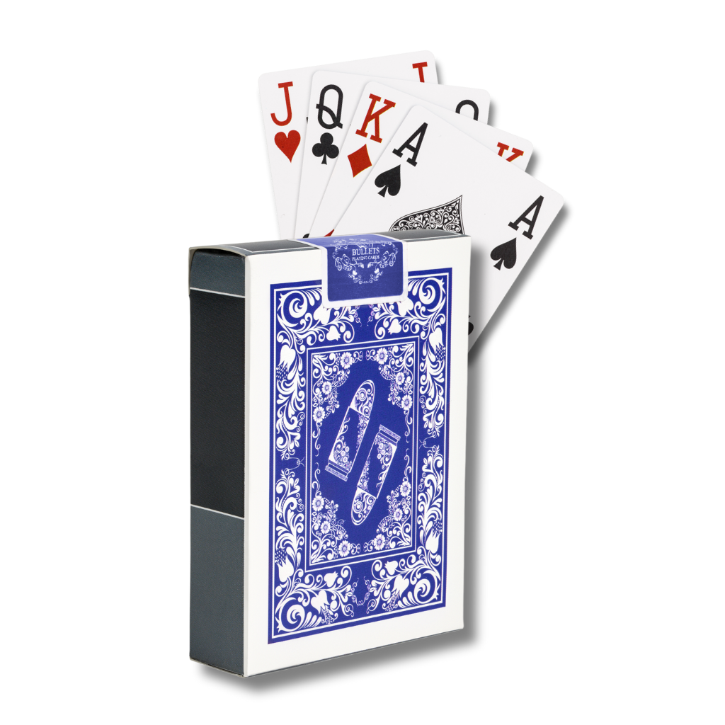 Cartas de póquer de plástico, tamaño de póquer, índice jumbo, baraja única en azul o rojo, con 2 o 4 caracteres en las esquinas