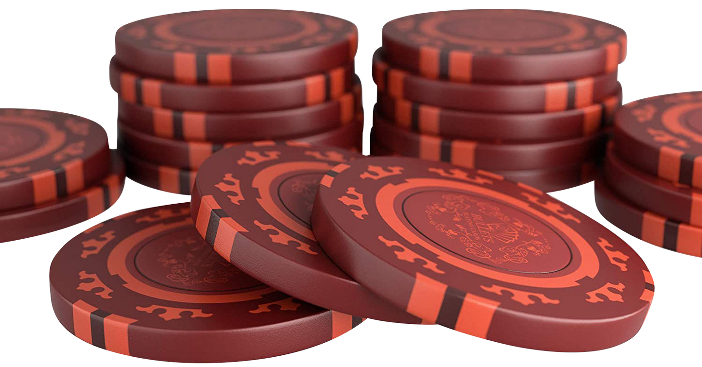 Maletín de poker con 300 fichas de poker de arcilla "Corrado" sin valores