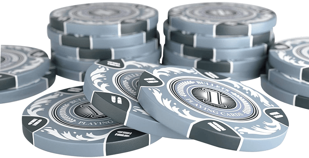 Clay Poker Chips "Tony" with Values ​​- Roll of 25 - Bullets Playing Cards