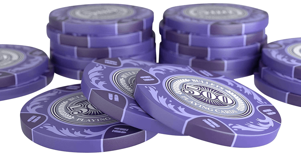 Clay Poker Chips "Tony" with Values ​​- Roll of 25 - Bullets Playing Cards