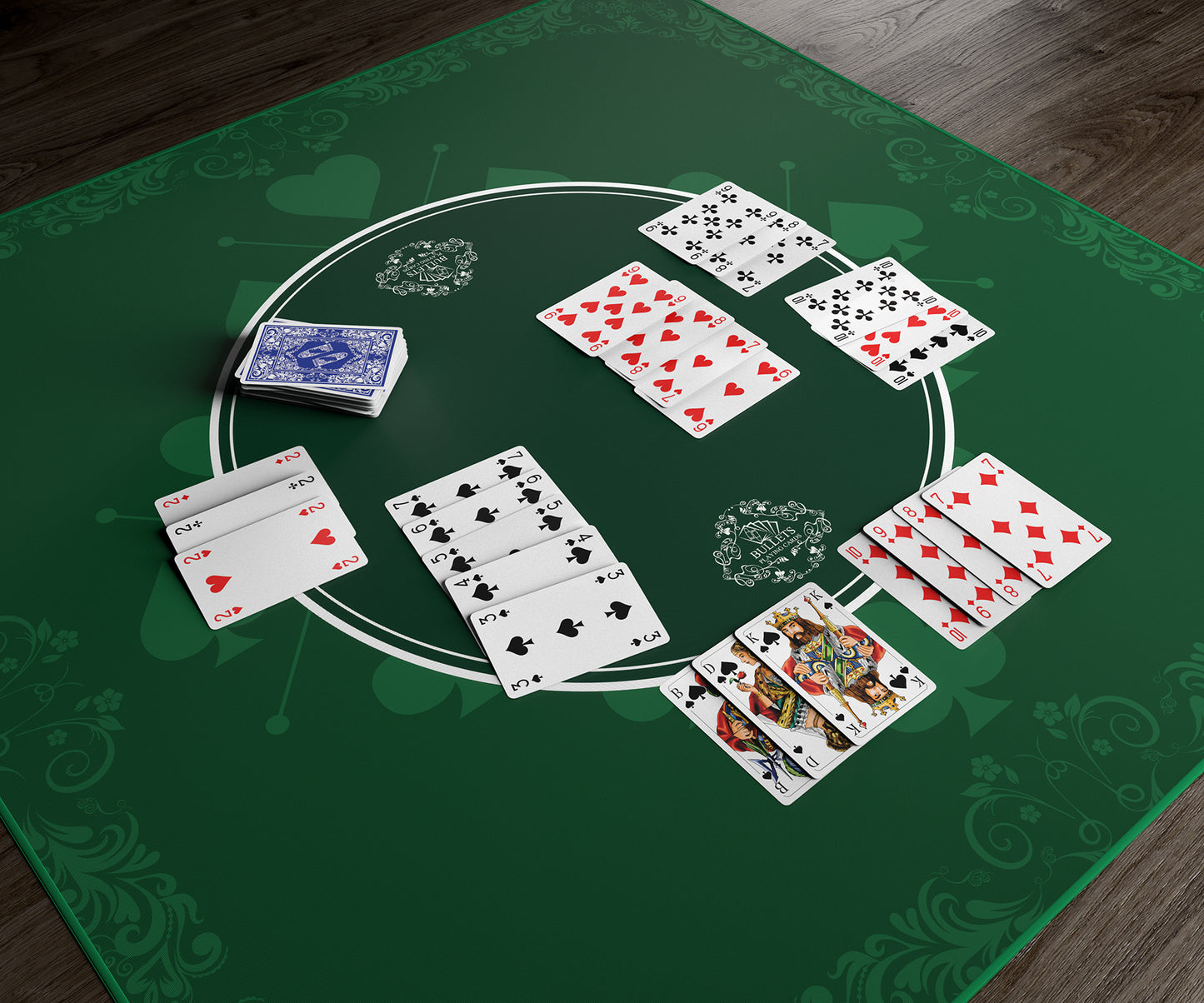 Tapete universal para juegos de salón, de mesa y de cartas, verde, 80 x 80 cm