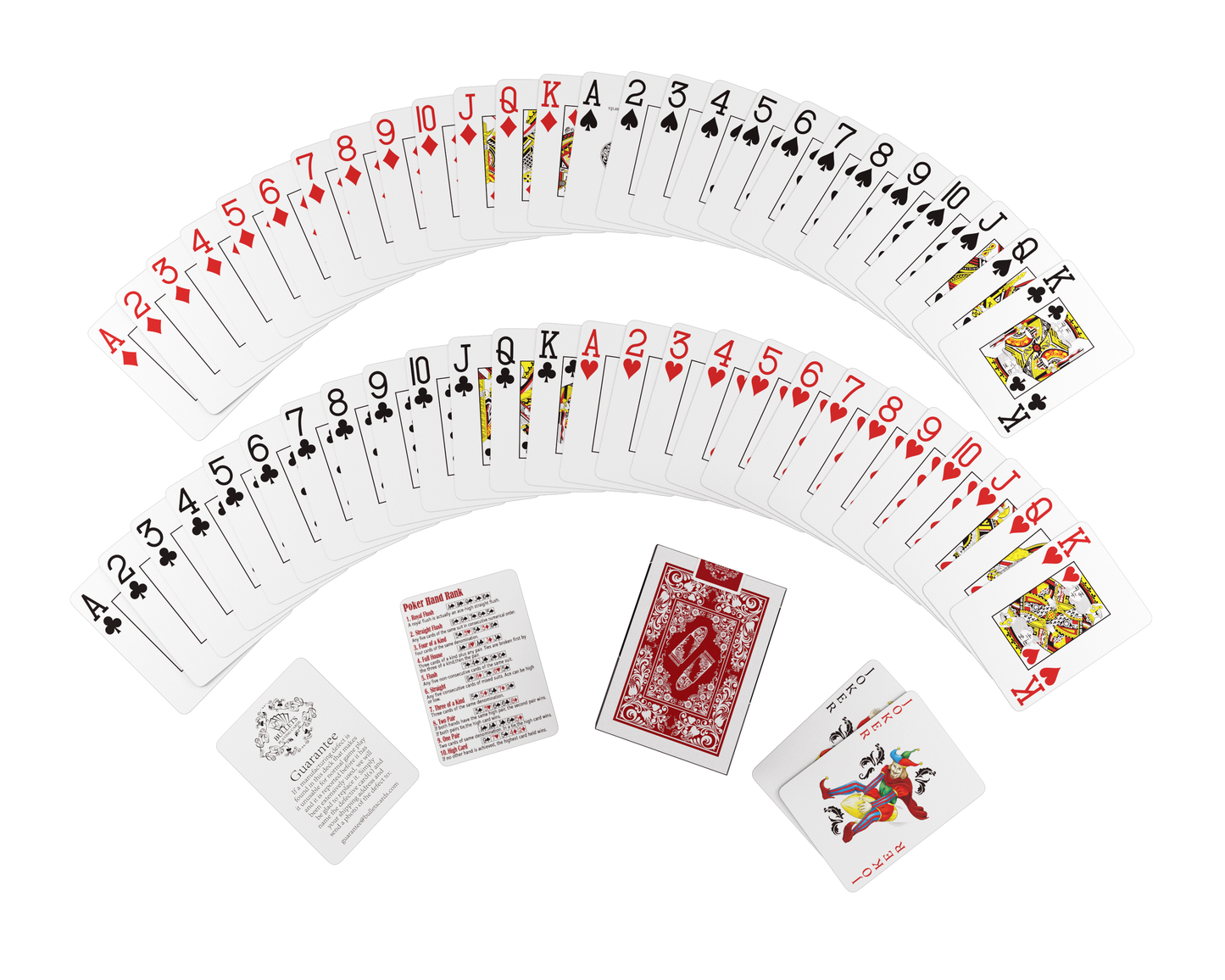 Carte da poker in plastica, formato poker, confezione doppia, indice jumbo, simboli a 2 o 4 angoli