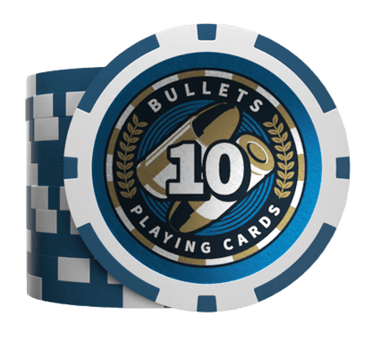 Plastik Poker Chips "Christopher" mit Werten - 25er Rolle - Bullets Playing Cards