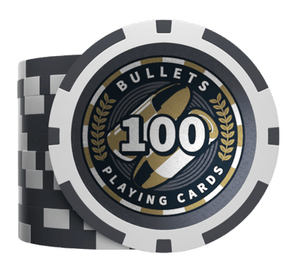Plastik Poker Chips "Christopher" mit Werten - 25er Rolle - Bullets Playing Cards