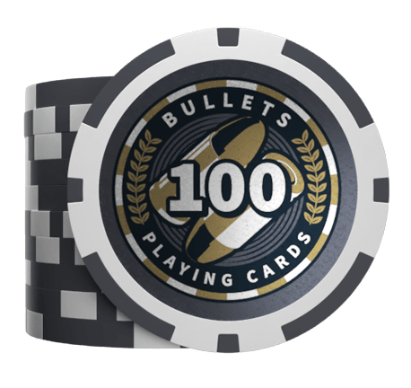 Plastik Poker Chips "Christopher" mit Werten - 25er Rolle - Bullets Playing Cards