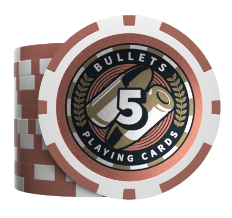 Plastik Poker Chips "Christopher" mit Werten - 25er Rolle - Bullets Playing Cards