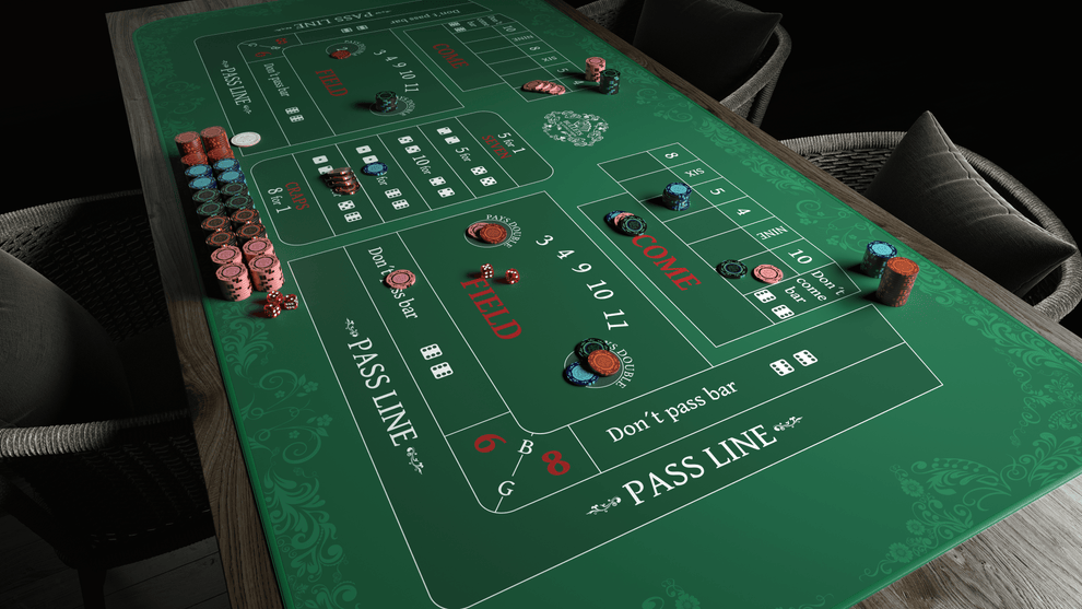 Craps mat 180x90 cm - Bullets Playing Cards