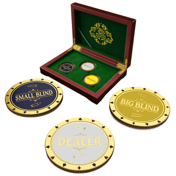 Dealer Button Set inklusive Big Blind und Small Blind Button - Bullets Playing Cards