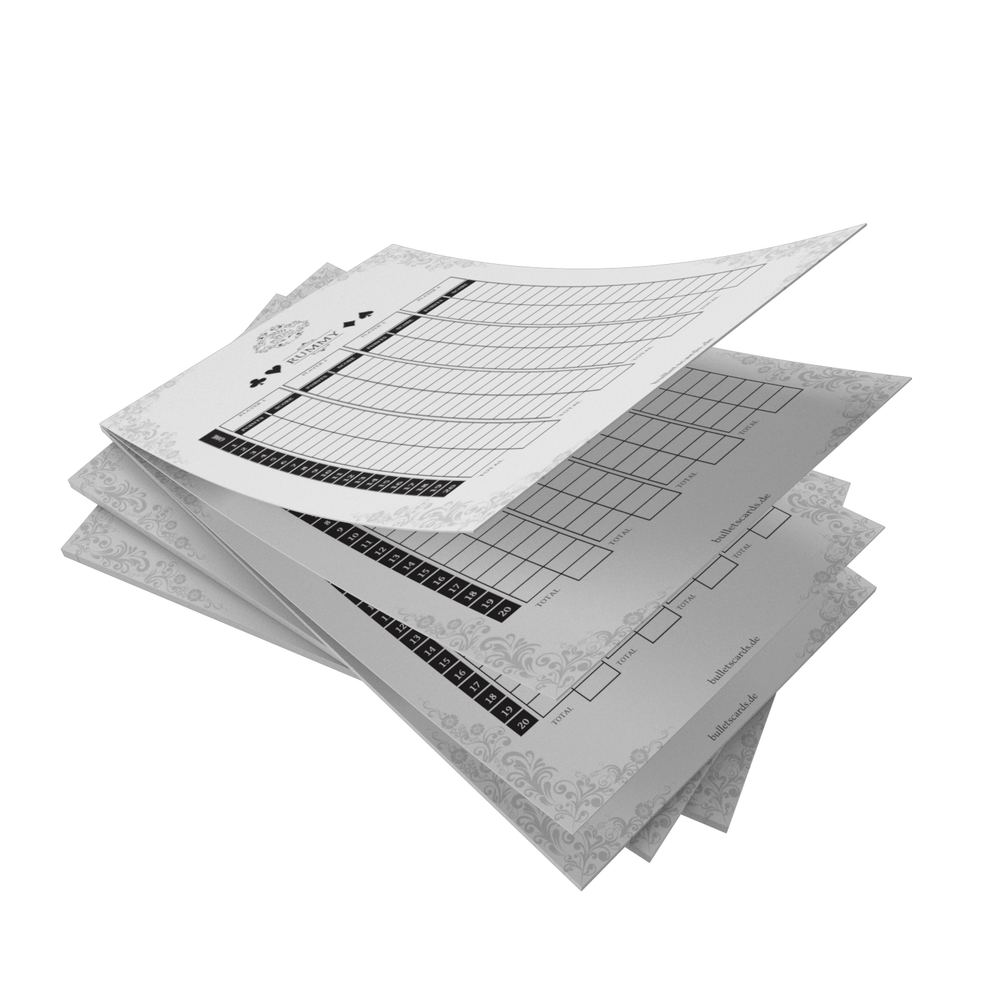 Rummy Notepad, Double-Sided Replacement Pads for Rummy Set - Bullets Playing Cards