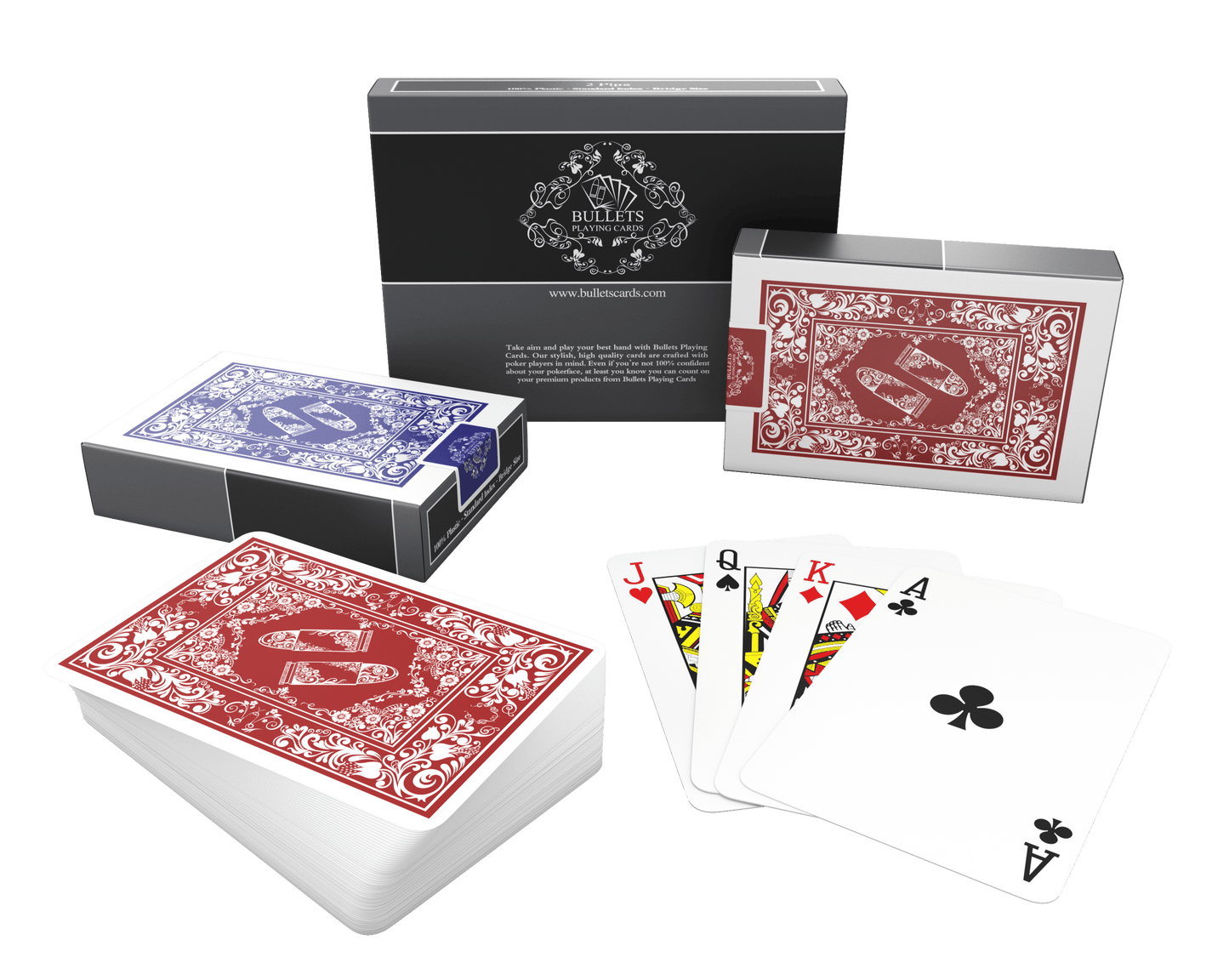 Plastic playing cards, bridge size, double pack, standard index