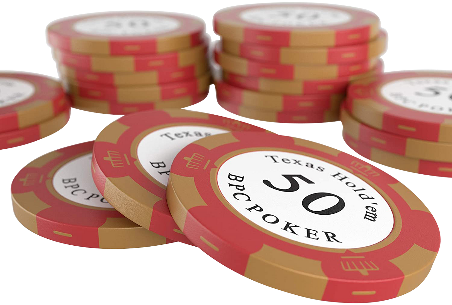 Pokerkoffer mit 500 Clay Pokerchips "Carmela" mit Werten