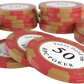 Jetons de poker en argile "Carmela" avec valeurs - rouleau de 25 - Bullets Playing Cards