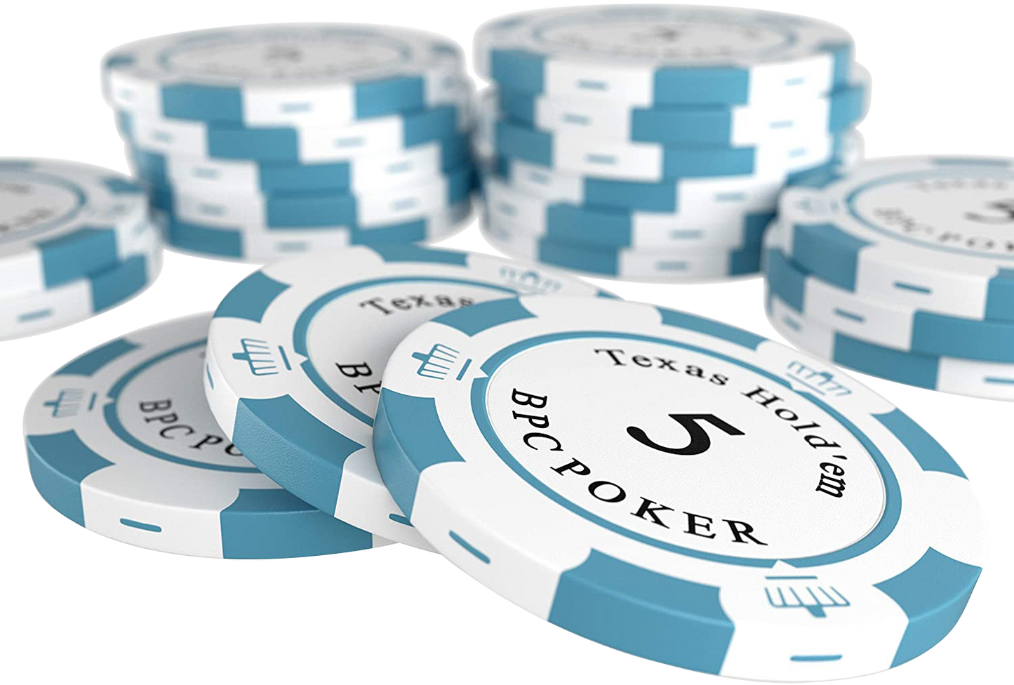 Maletín de poker con 300 fichas de poker de arcilla "Carmela" con valores
