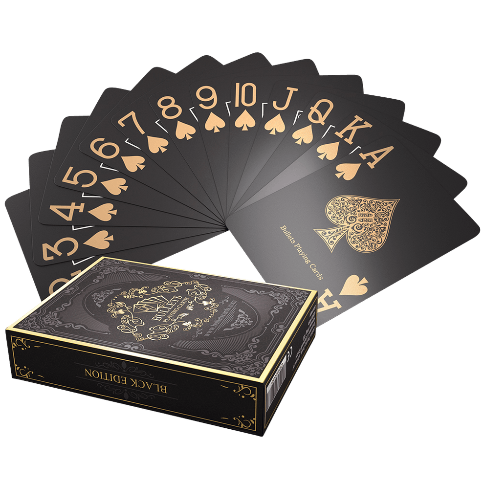 Plastik Pokerkarten "Black Edition", Matt - Bullets Playing Cards