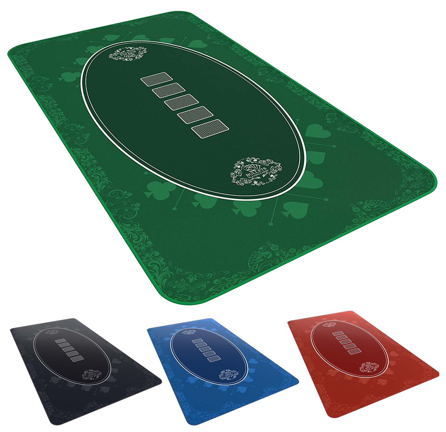 Pokermatte 140x75 cm, eckig - Casino-Design -