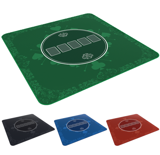 Poker mat 80x80 cm, square, green, designer "Heads-Up"