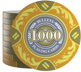 Clay Poker Chips "Tony" with Values ​​- Roll of 25 - Bullets Playing Cards