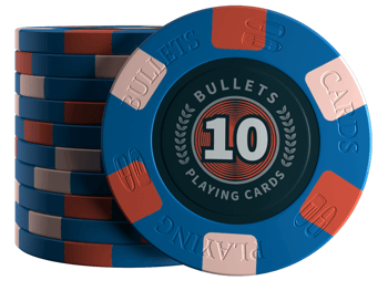 Keramik Poker Chips "Richie" mit Werten - 25er Rolle - Bullets Playing Cards