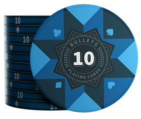 Keramik Poker Chips "Paulie" mit Werten - 25er Rolle - Bullets Playing Cards