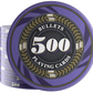 Keramik Poker Chips "Silvio" mit Werten - 25er Rolle - Bullets Playing Cards