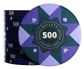 Keramik Poker Chips "Paulie" mit Werten - 25er Rolle - Bullets Playing Cards
