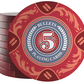 Clay Poker Chips "Tony" mit Werten - 25er Rolle - Bullets Playing Cards